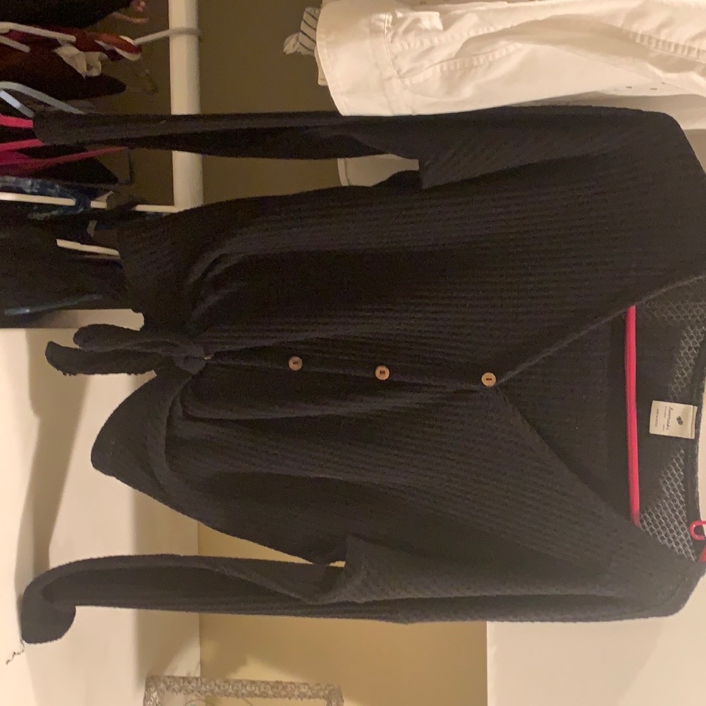 Black waffle button up shirt - Picture 5 of 5
